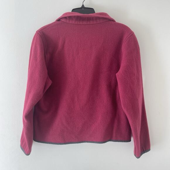 Vg 100% Wool Zip Up Jacket Women’s Small Maroon Red 100% Wool Full Zip Outdoor - Picture 2 of 8